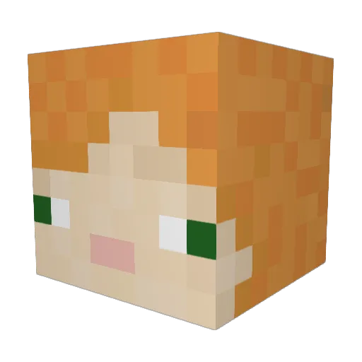 ForniteOrMC Minecraft avatar head, 3D render