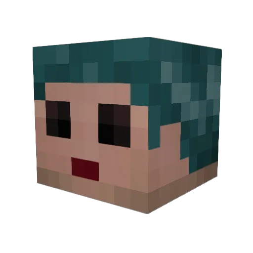 Forsvunnet Minecraft avatar head, 3D render