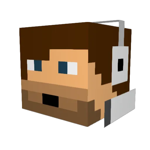 Fortauskant Minecraft avatar head, 3D render