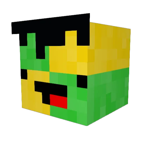 FortiE2 Minecraft avatar head, 3D render
