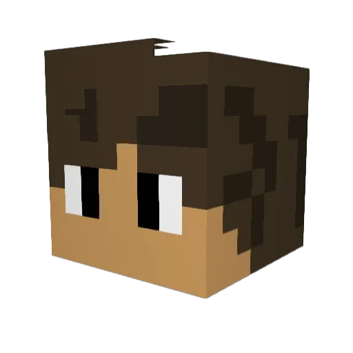 Fortione Minecraft avatar head, 3D render