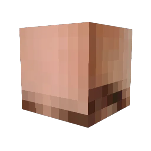 Fortnajt Minecraft avatar head, 3D render