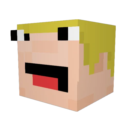 Fortnitemokeyman Minecraft avatar head, 3D render
