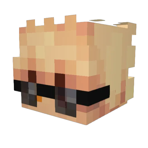 Fortsy Minecraft avatar head, 3D render