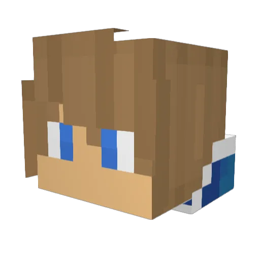 Fortteplays Minecraft avatar head, 3D render