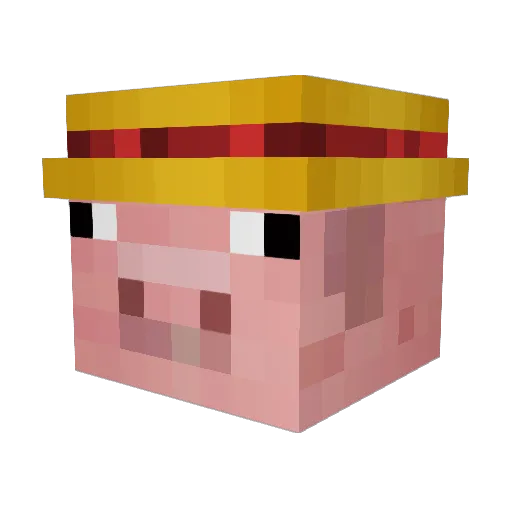 FortunePig Minecraft avatar head, 3D render