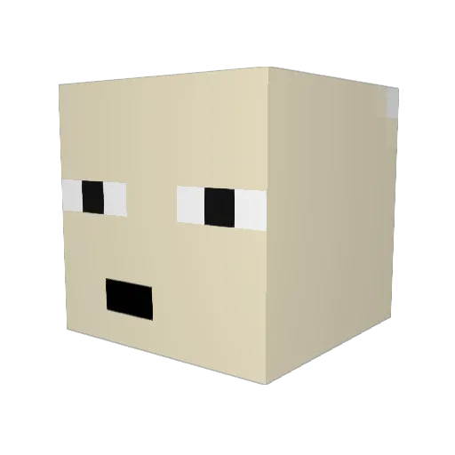 Forwardboss Minecraft avatar head, 3D render