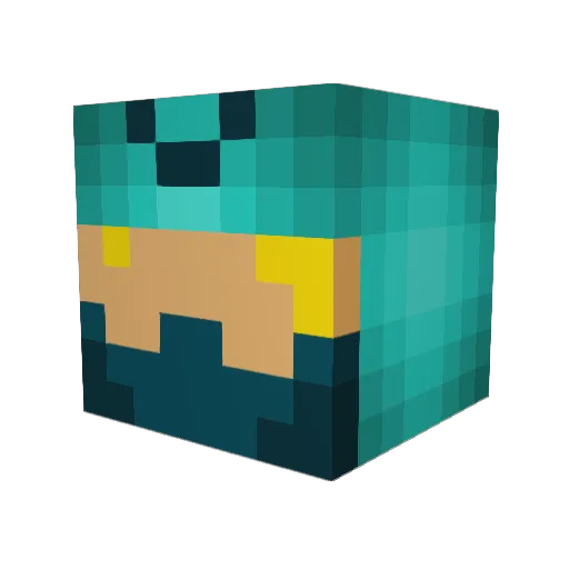 Forzamater Minecraft avatar head, 3D render