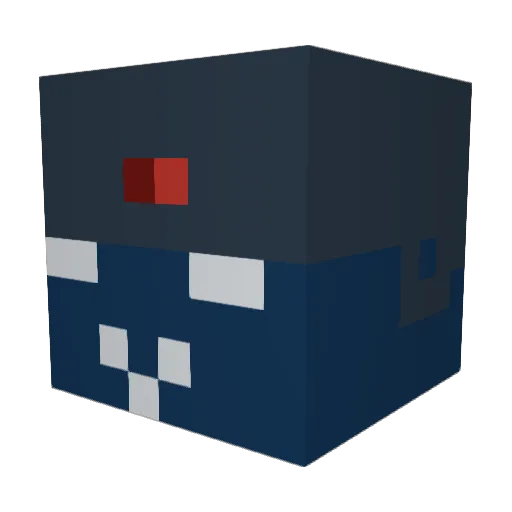 Foschka Minecraft avatar head, 3D render