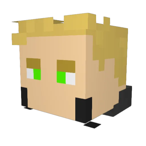 Fosni Minecraft avatar head, 3D render