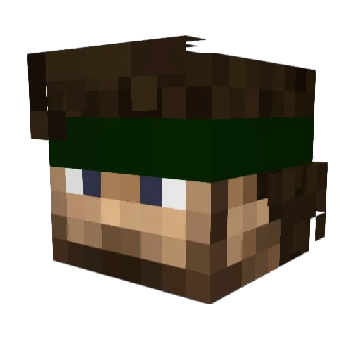 FossilFive Minecraft avatar head, 3D render