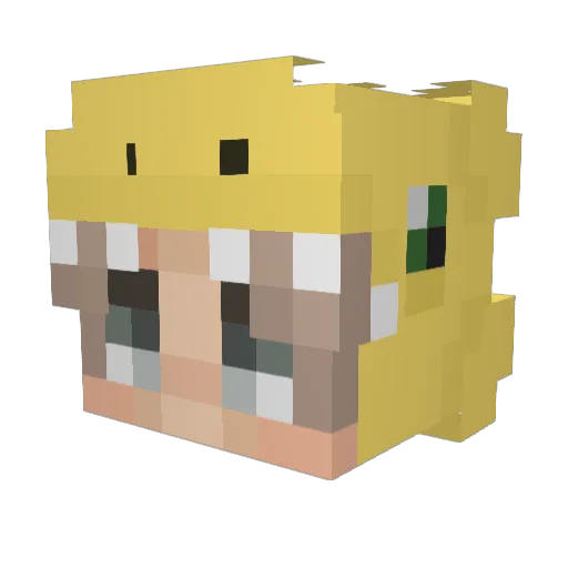 FossilFolk Minecraft avatar head, 3D render
