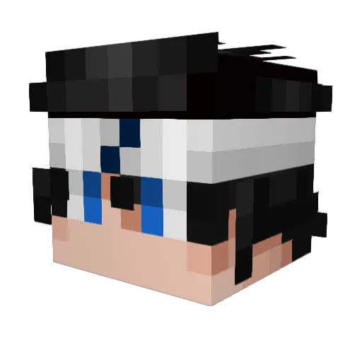 Fostery Minecraft avatar head, 3D render