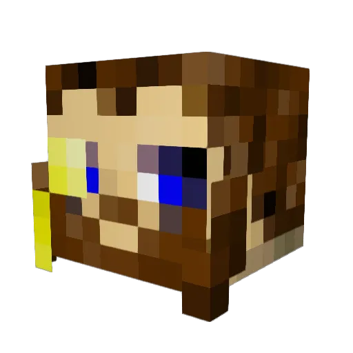Fotrang Minecraft avatar head, 3D render