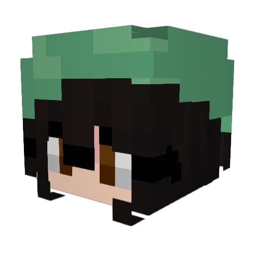 Foukso Minecraft avatar head, 3D render