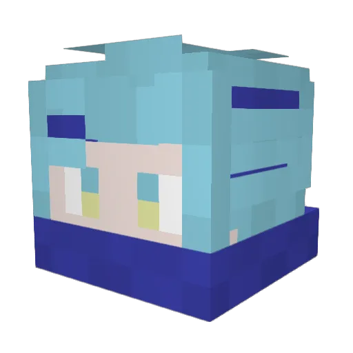 Foulkan Minecraft avatar head, 3D render