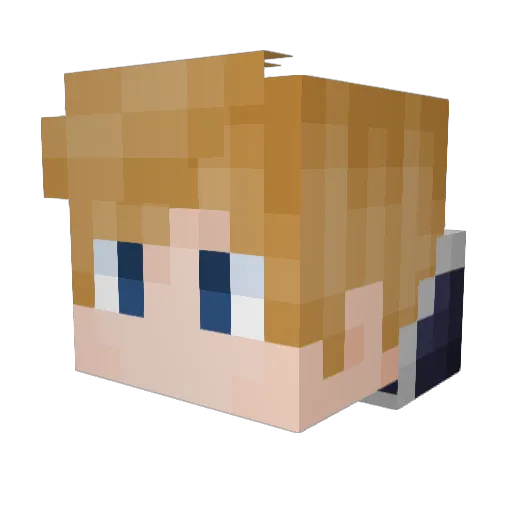 FounderSeason Minecraft avatar head, 3D render