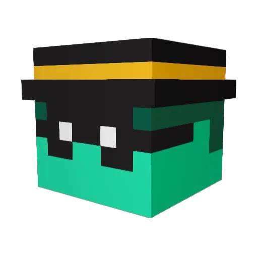 Founders Minecraft avatar head, 3D render