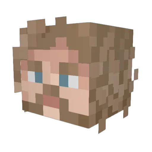 Fourtega Minecraft avatar head, 3D render