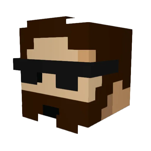 Foutaises1 Minecraft avatar head, 3D render