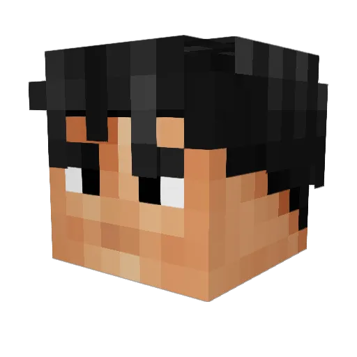 Fouu Minecraft avatar head, 3D render