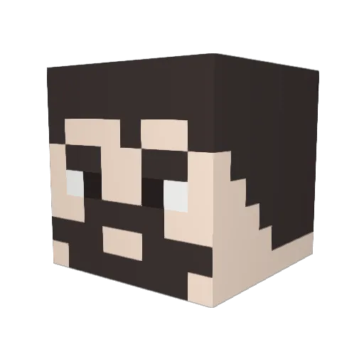 Fovter Minecraft avatar head, 3D render