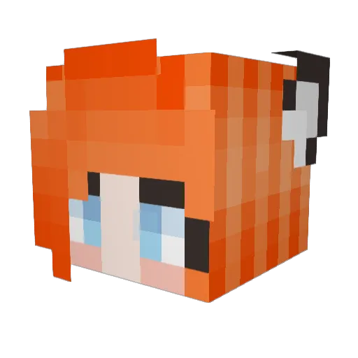 Fowl Minecraft avatar head, 3D render