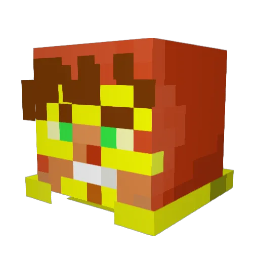 Fowlshot Minecraft avatar head, 3D render