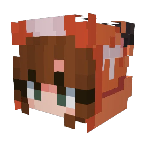 Fox2118 Minecraft avatar head, 3D render