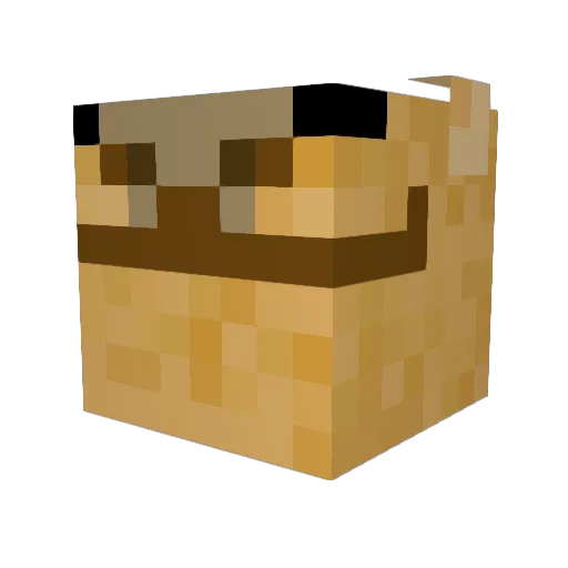 Fox3ny Minecraft avatar head, 3D render