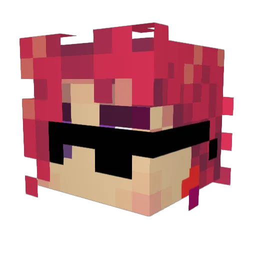 Fox662 Minecraft avatar head, 3D render