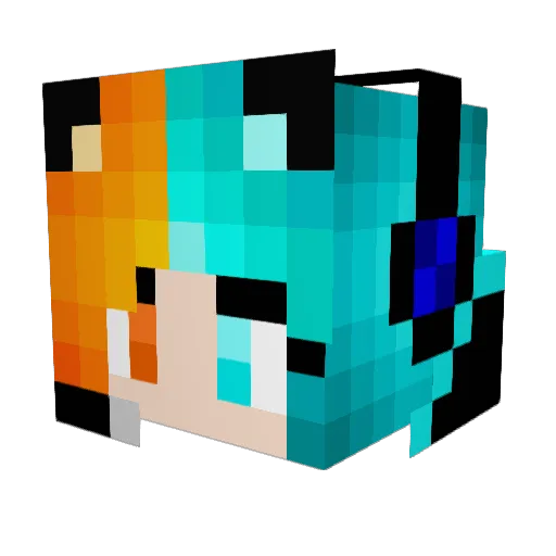 Fox89101 Minecraft avatar head, 3D render