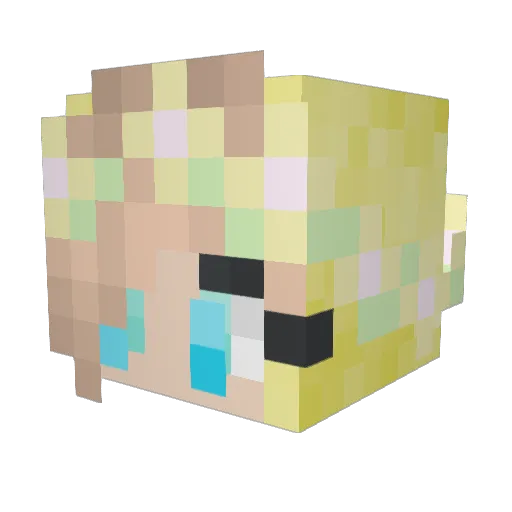 FoxAmbassador Minecraft avatar head, 3D render