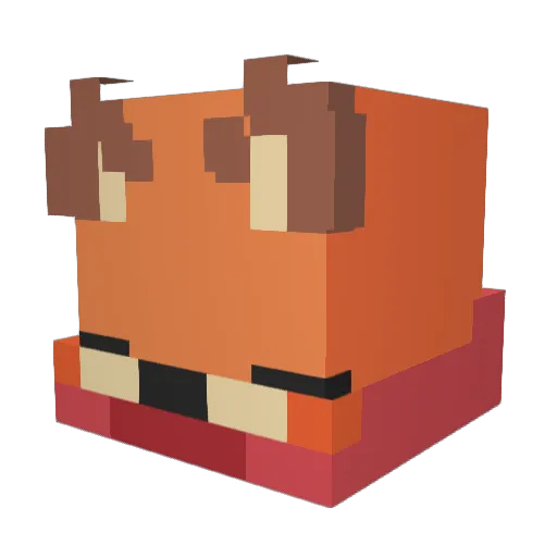 FoxArtis Minecraft avatar head, 3D render
