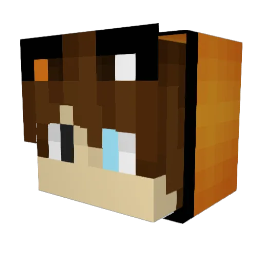 FoxBey07 Minecraft avatar head, 3D render