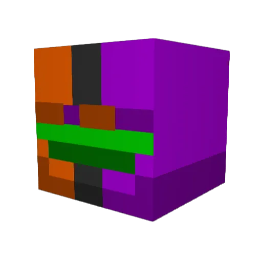 FoxBlueRed Minecraft avatar head, 3D render