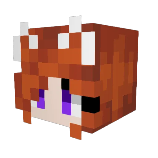 FoxCatPizza Minecraft avatar head, 3D render