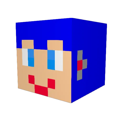 FoxCity Minecraft avatar head, 3D render