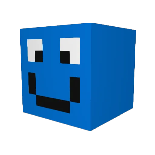FoxCraft486 Minecraft avatar head, 3D render