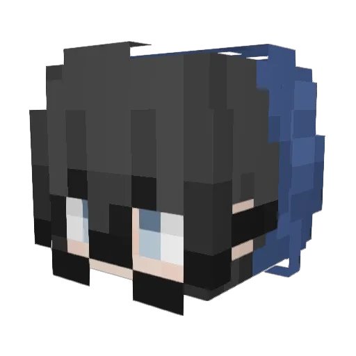 FoxDevil Minecraft avatar head, 3D render