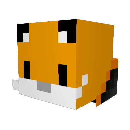 FoxDogist Minecraft avatar head, 3D render