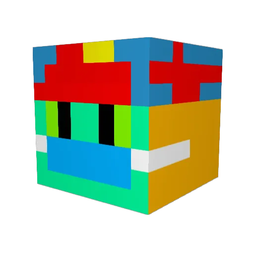 FoxFall Minecraft avatar head, 3D render