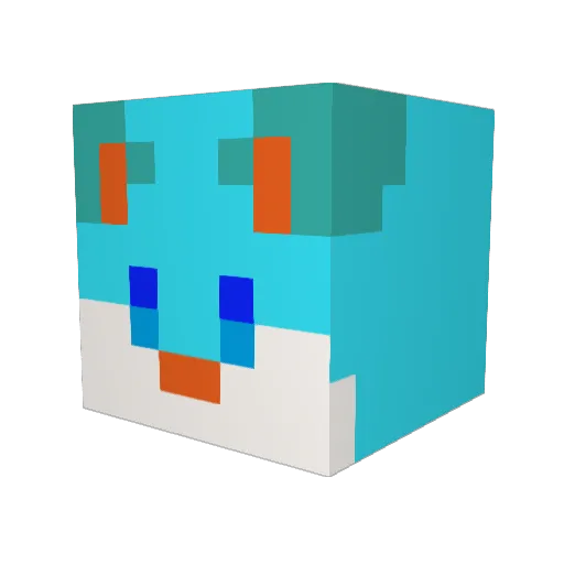 FoxFireCute Minecraft avatar head, 3D render