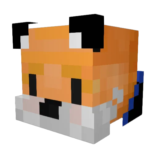 FoxFireX Minecraft avatar head, 3D render