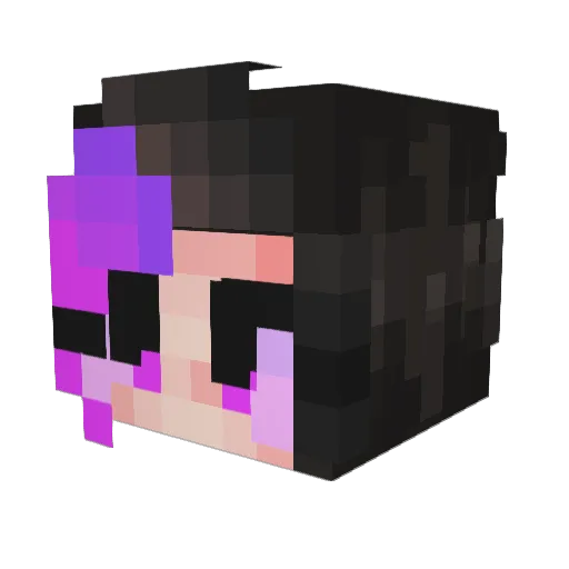 FoxFlames_01 Minecraft avatar head, 3D render