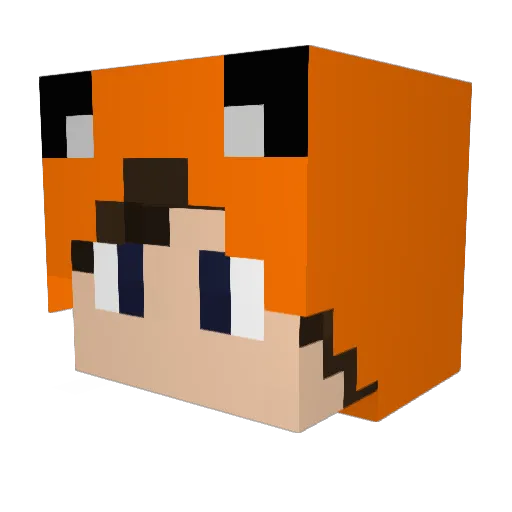 FoxGame_YT Minecraft avatar head, 3D render