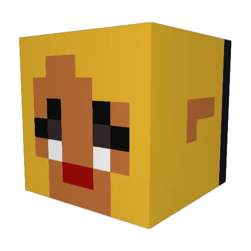 FoxGirlMC16 Minecraft avatar head, 3D render