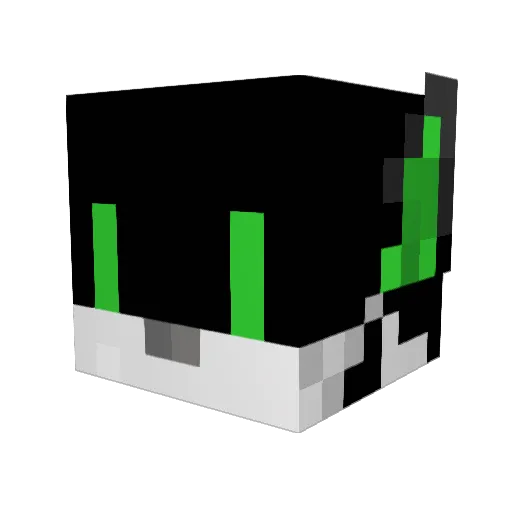 FoxHyena Minecraft avatar head, 3D render