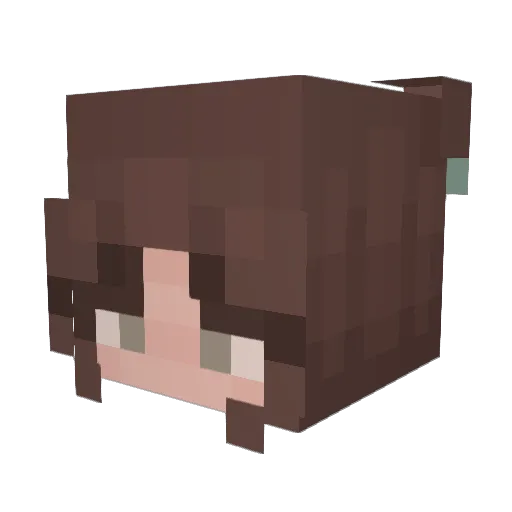 FoxJane Minecraft avatar head, 3D render
