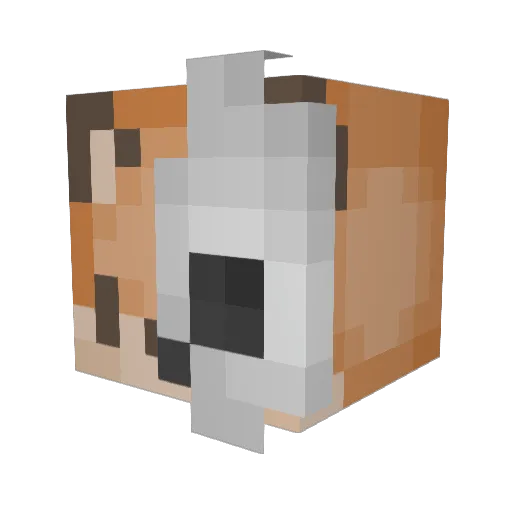 FoxKent Minecraft avatar head, 3D render